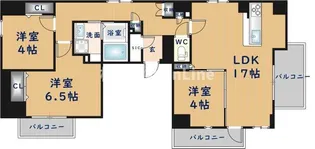 La CASA 石ヶ辻【9階】の間取り