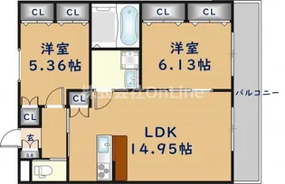 フェリスコート若江北町Ⅰ【2階】の間取り