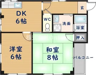 ハイツサンシティ若江岩田【2階】の間取り