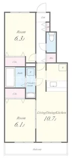 チェリーガーデンコーポ【1階】の間取り