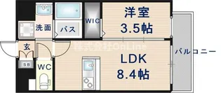 Luxe玉造南【10階】の間取り