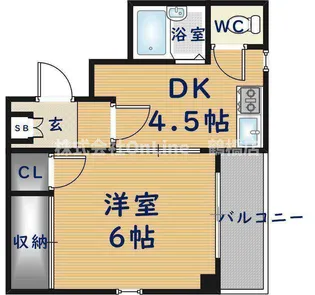 玉造クローバーハイツ【4階】の間取り