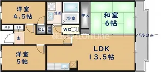 エバーグレイス森本【1階】の間取り