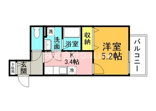 クレアール八戸ノ里【2階】の間取り