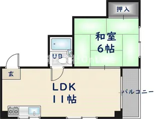 グランドハイツ加美東【4階】の間取り