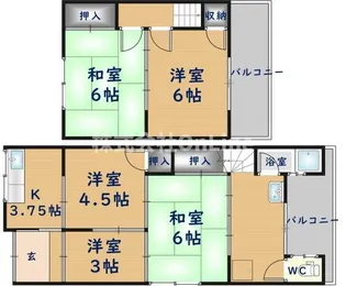 大阪府八尾市小阪合町3丁目【テラスハウス】の間取り