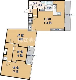ヴァリーヴィレッジ【2階】の間取り