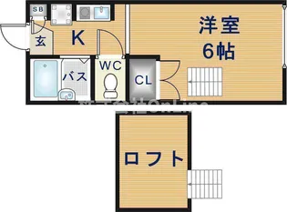 大阪府東大阪市友井2丁目【アパート】の間取り