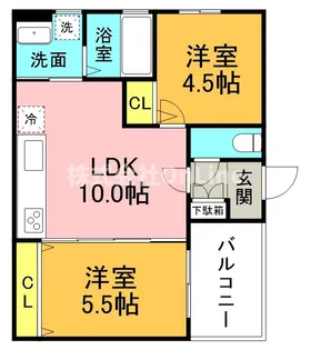 大阪府東大阪市岩田町5丁目【アパート】の間取り