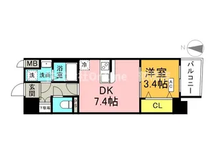 レシオス大阪城SOUTH【2階】の間取り