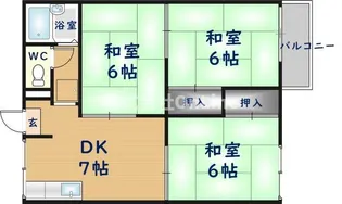 グリーンハイツ西尾【202号室】の間取り