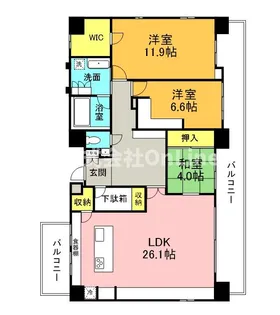 セイワパレス玉造【9階】の間取り