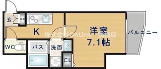 ラパンジール四天王寺東【5階】の間取り