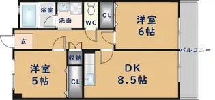 エステマール弥刀【5階】の間取り