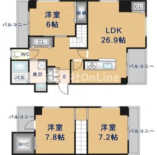 ボヌール21の間取り
