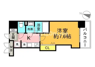 Luxe玉造Ⅱ【13階】の間取り