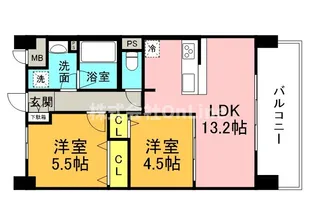 ディエスベアティ久宝寺口【10階】の間取り