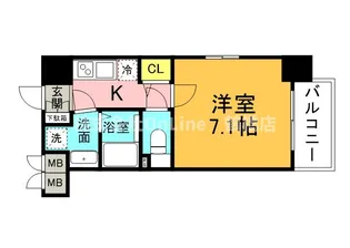 ウエンズ玉造EST【4階】の間取り