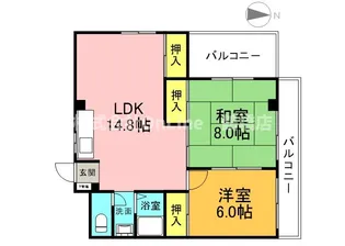 シャンボール今里Ⅱ番館【2階】の間取り