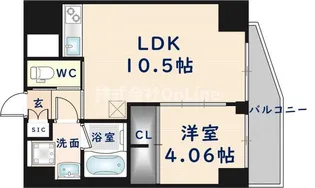 大阪府東大阪市長栄寺【マンション】の間取り