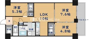 八戸ノ里ニュースカイハイツ【14階】の間取り