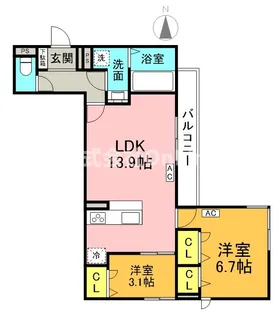 D-ROOM東花園【1階】の間取り