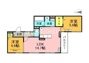 D-ROOM東花園【2階】の間取り