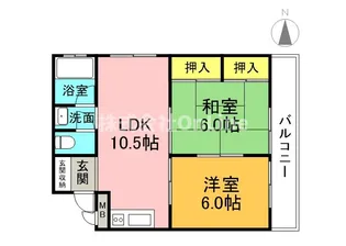第2千寿ハイツ【2階】の間取り
