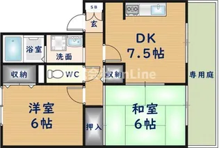 RIHITO八尾B棟【2階】の間取り