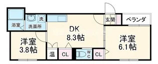 ルミエール弥刀【1階】の間取り