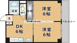 玉造パークハイツ【3階】の間取り
