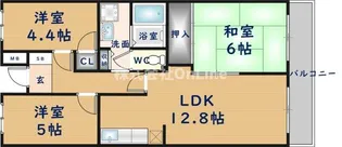 カサベルデ大正【3階】の間取り