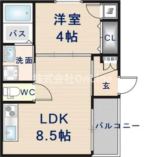 カンテサンス勝山北Ⅱ【1階】の間取り