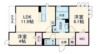 大阪府東大阪市大蓮南4丁目【アパート】の間取り