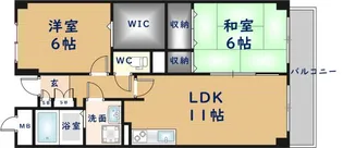 大阪府東大阪市御厨南2丁目【マンション】の間取り