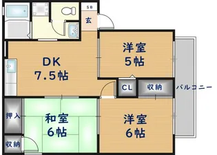 大阪府東大阪市菱江1丁目【アパート】の間取り
