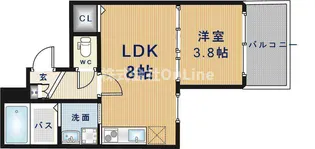 大阪府東大阪市金岡2丁目【アパート】の間取り