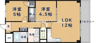 ラ・ボアコートin花園【1階】の間取り