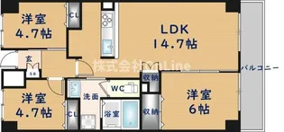 戴慶カーサグラシア【12階】の間取り