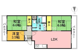 コープ野村恩智B棟【6階】の間取り