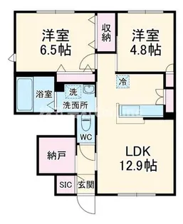ラシーネ若江【1階】の間取り