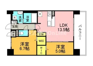 ディエスベアティ久宝寺口【8階】の間取り
