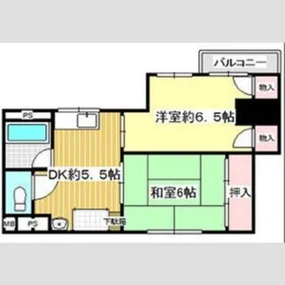 シティ八尾【6階】の間取り