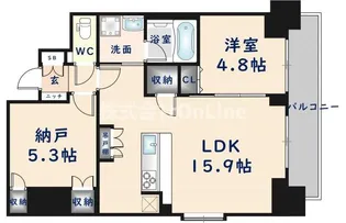 スプランディッド上本町WEST【7階】の間取り