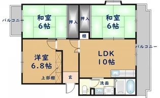 シュロス若江【1階】の間取り