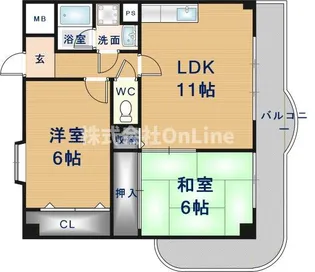 フローリッシュ北田【8階】の間取り