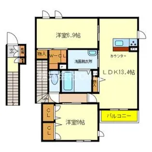 シャーメゾンピオニー【1階】の間取り