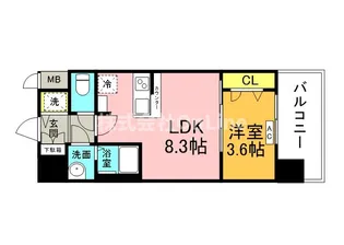 スワンズシティ大阪エスクレア【13階】の間取り
