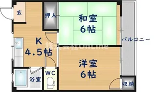 奥田マンション【1階】の間取り
