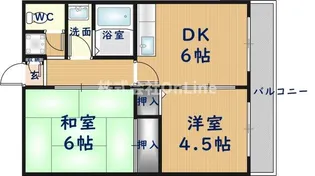 ピュアー高安【4階】の間取り